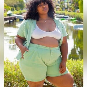 Big Bud Press Sage Green Linen Pantry Button-Up Size P